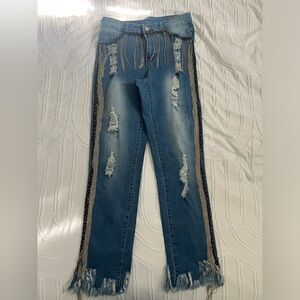 Silver fringe jeans